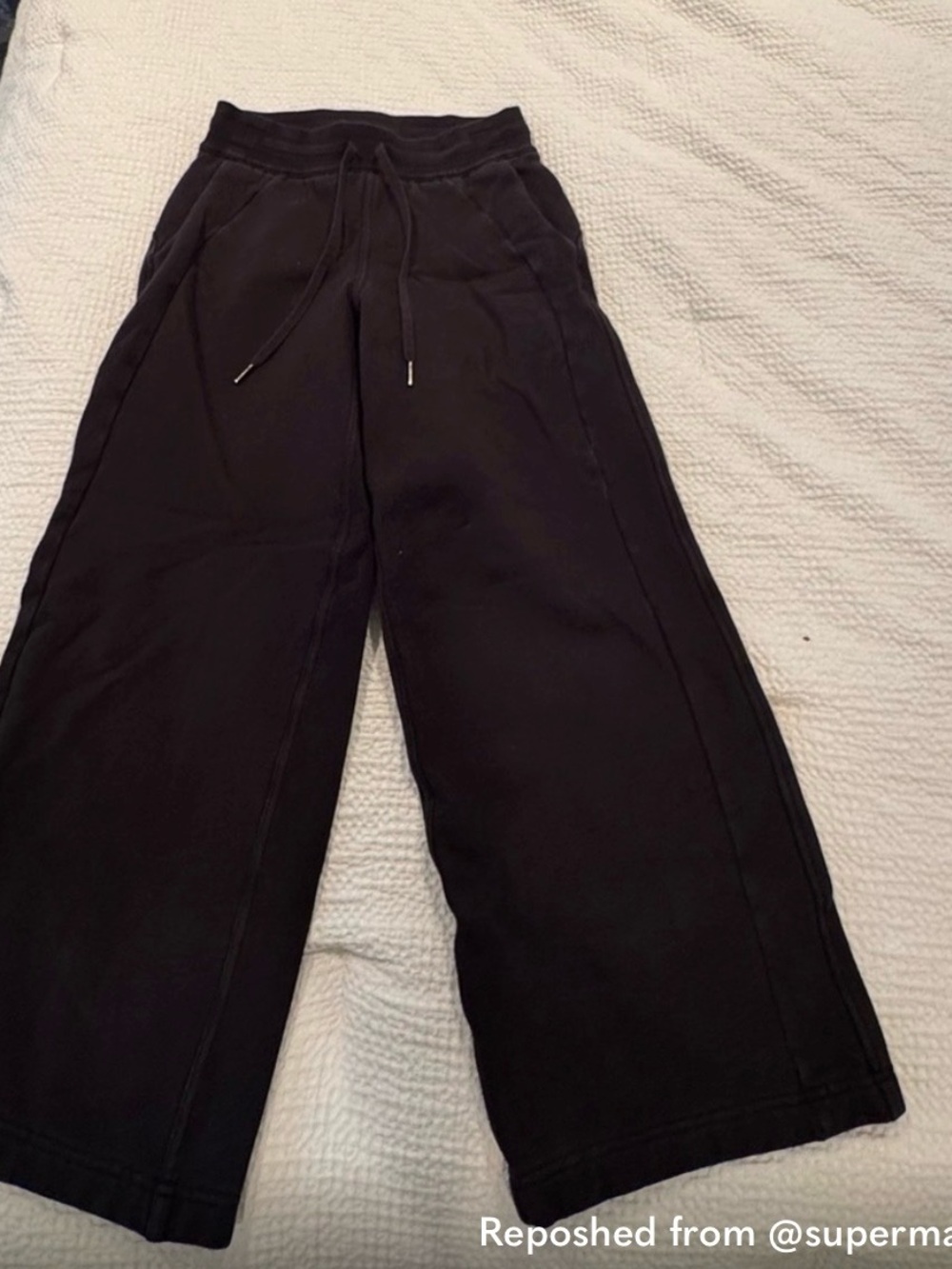 lululemon athletica Black Wide-Leg Sweatpants